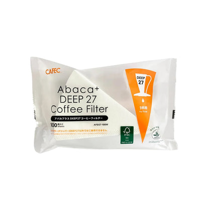 CAFEC | Abaca+ Deep 27 Coffee Filters (100pk)